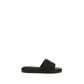 PINKO Black Calf Leather Bos Taurus Slides