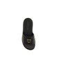 PINKO Black Calf Leather Bos Taurus Slides