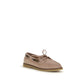 PINKO Beige Calf Leather Bos Taurus Slip-On Loafers