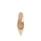 Santoni Beige Calf Leather Bos Taurus Mid Heel Pumps