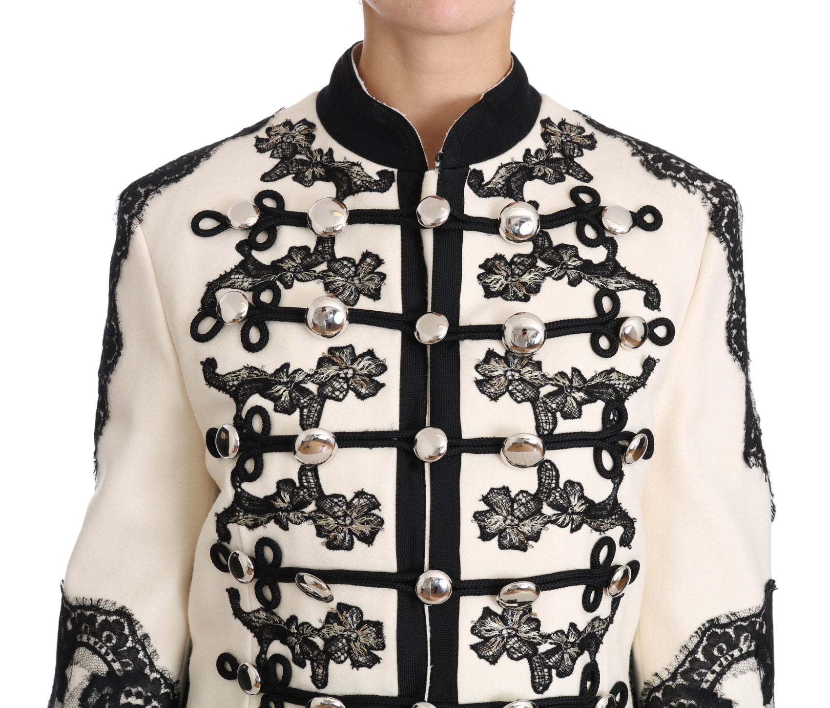 Elegante giacca barocca bianco sporco