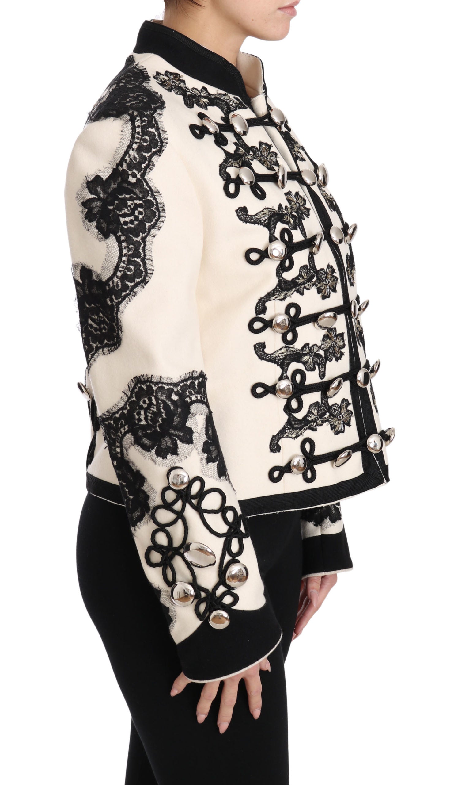 Elegante giacca barocca bianco sporco