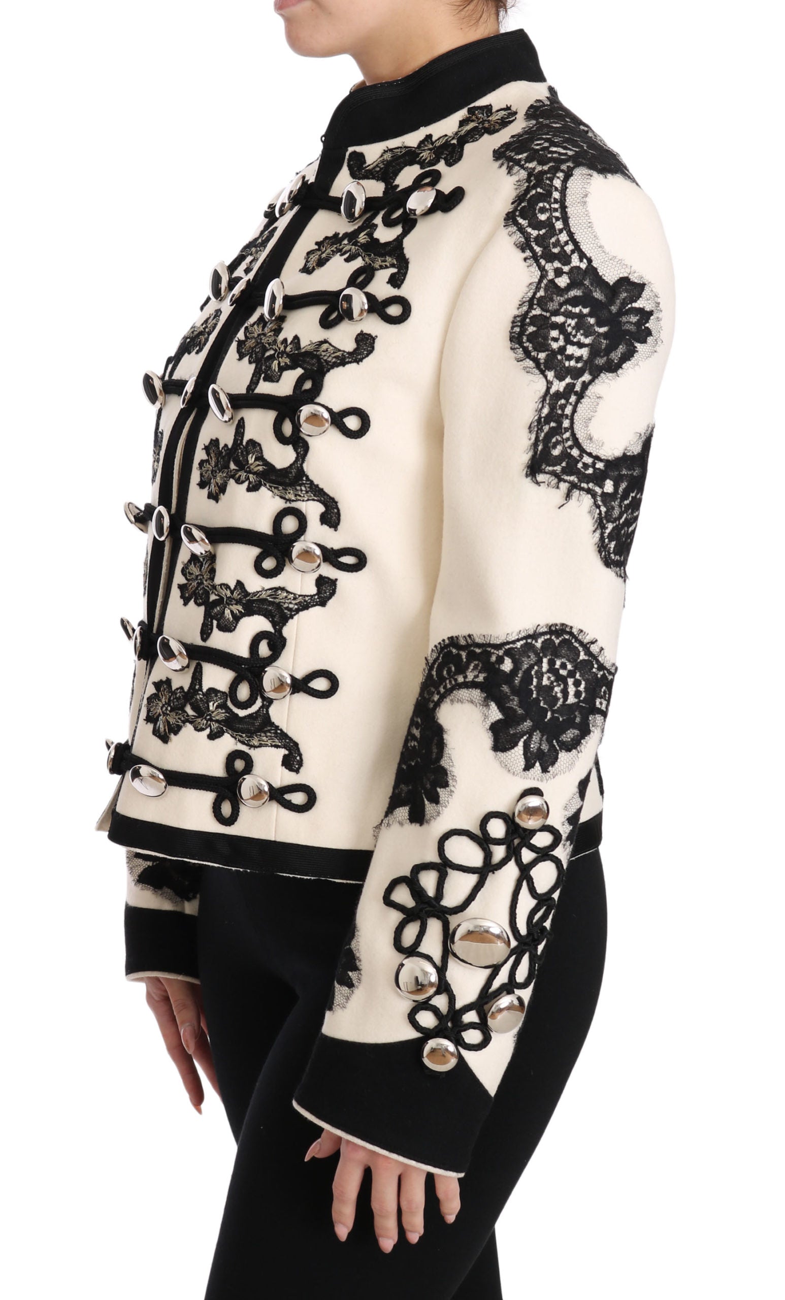 Elegante giacca barocca bianco sporco