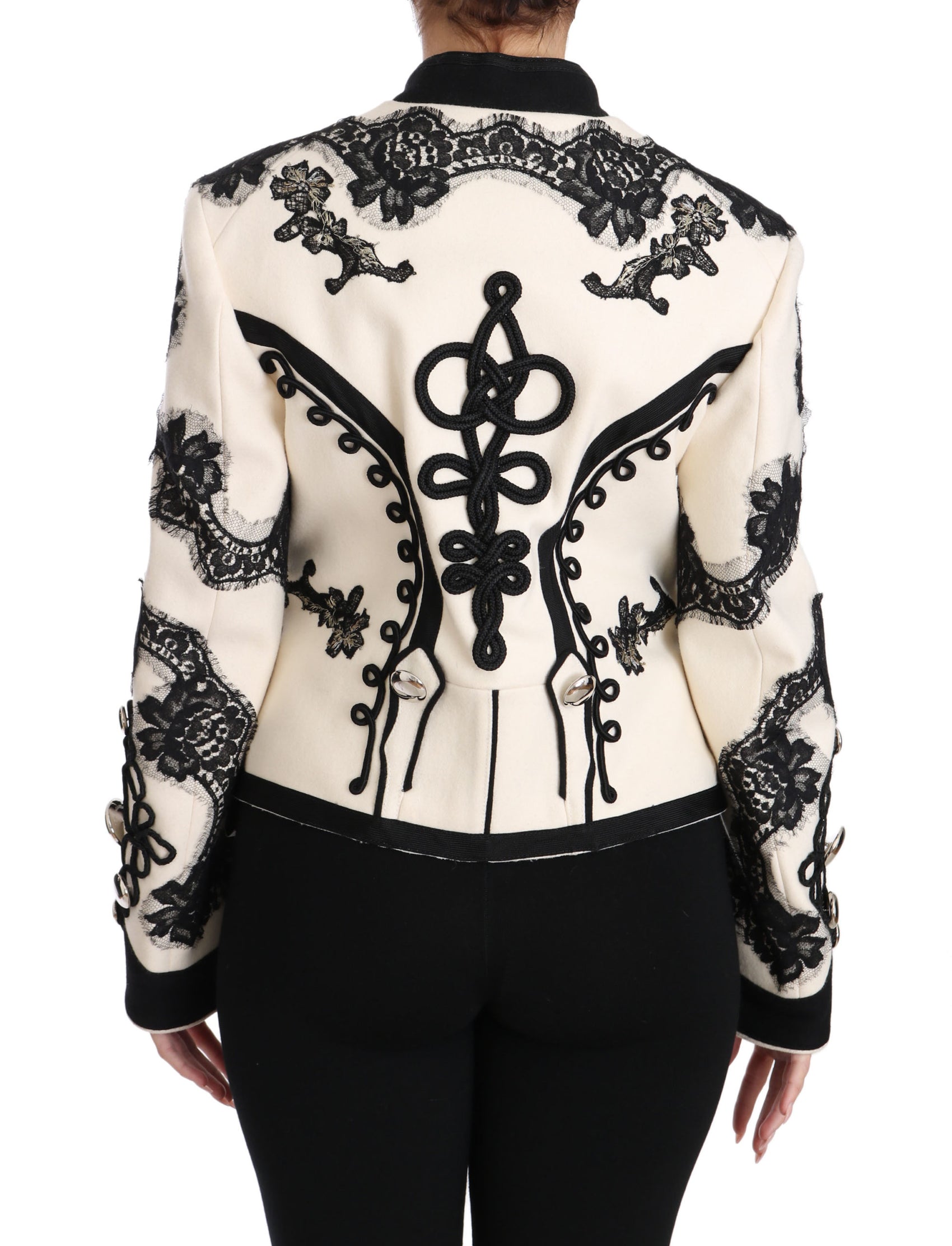 Elegante giacca barocca bianco sporco