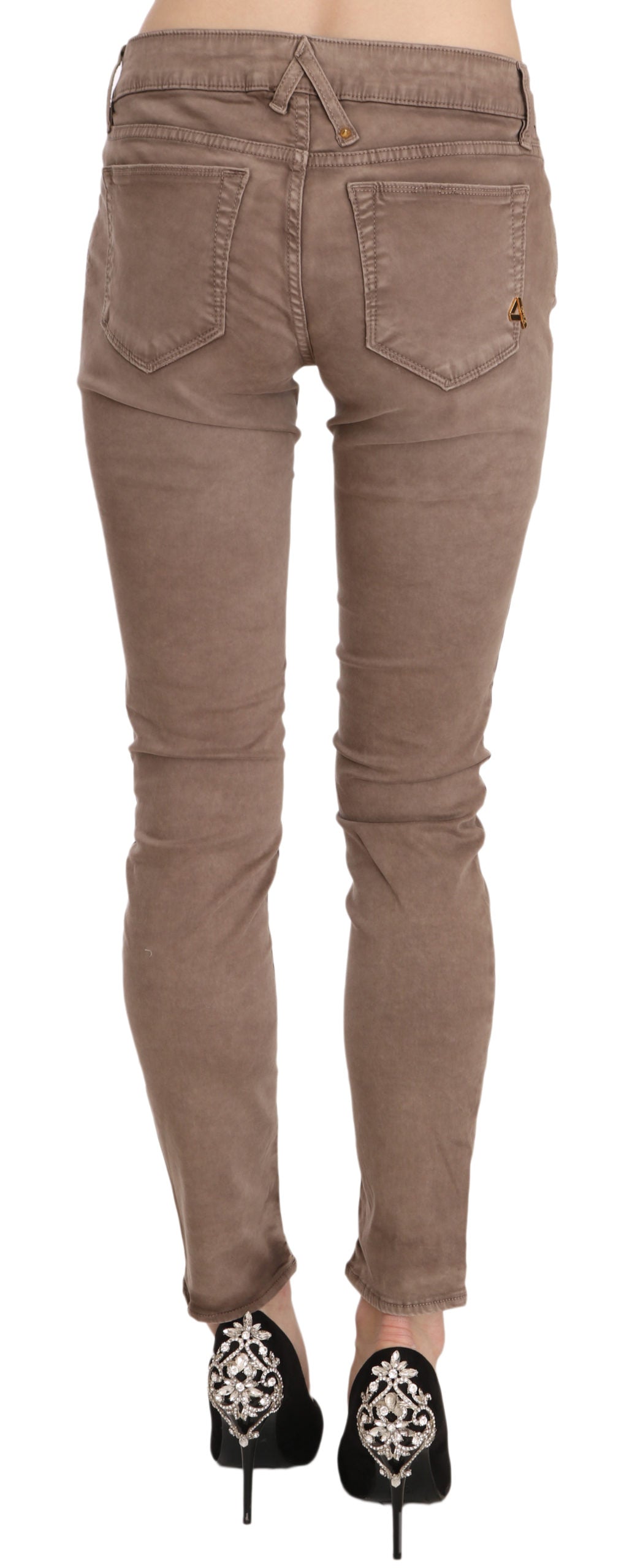 Schicke braune Slim Fit Skinny Jeans