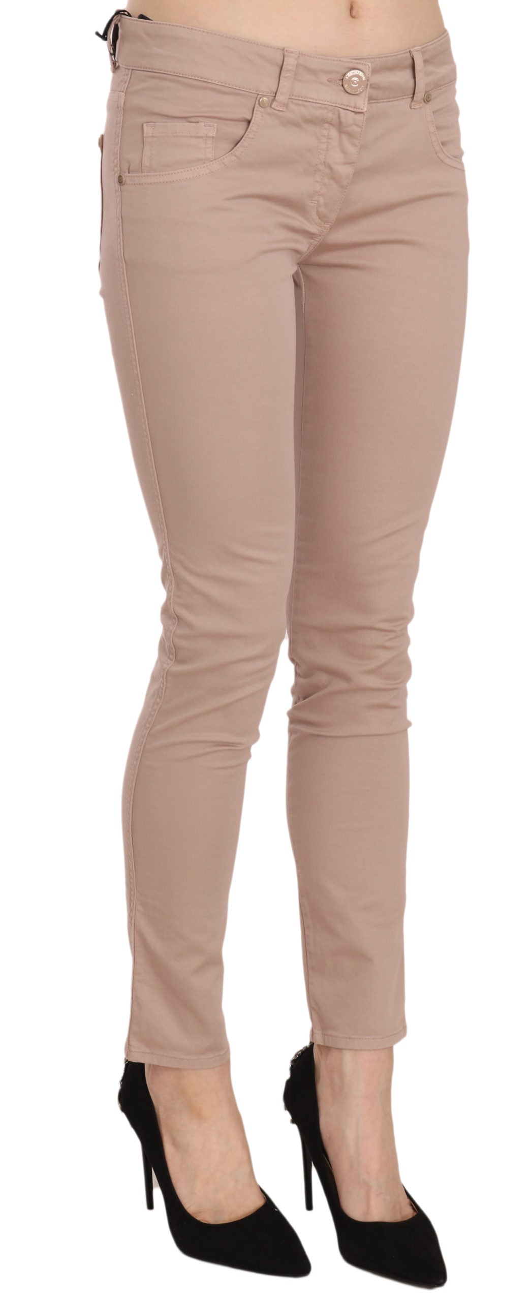Schicke Slim Fit Skinny Hose in Braun