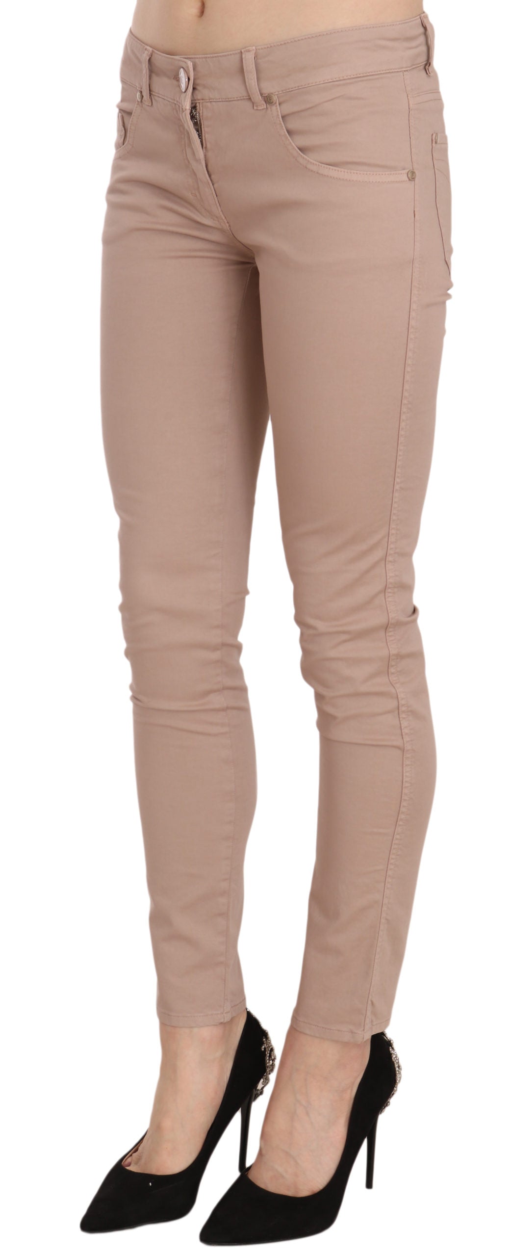 Schicke Slim Fit Skinny Hose in Braun