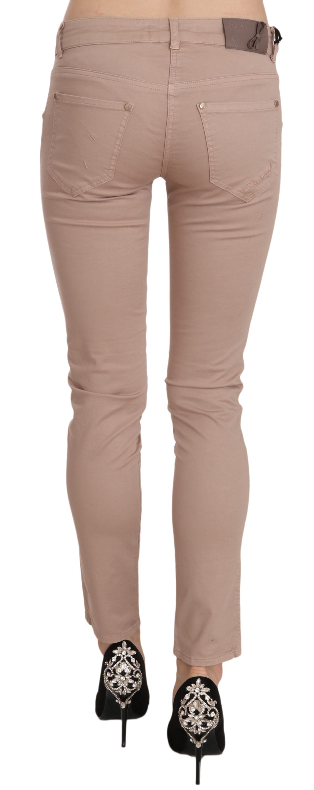 Schicke Slim Fit Skinny Hose in Braun
