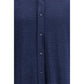 Brunello Cucinelli Blue Linen Dress Shirt