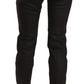 John Galliano Cotton Black Mid Waist Skinny Denim Jeans