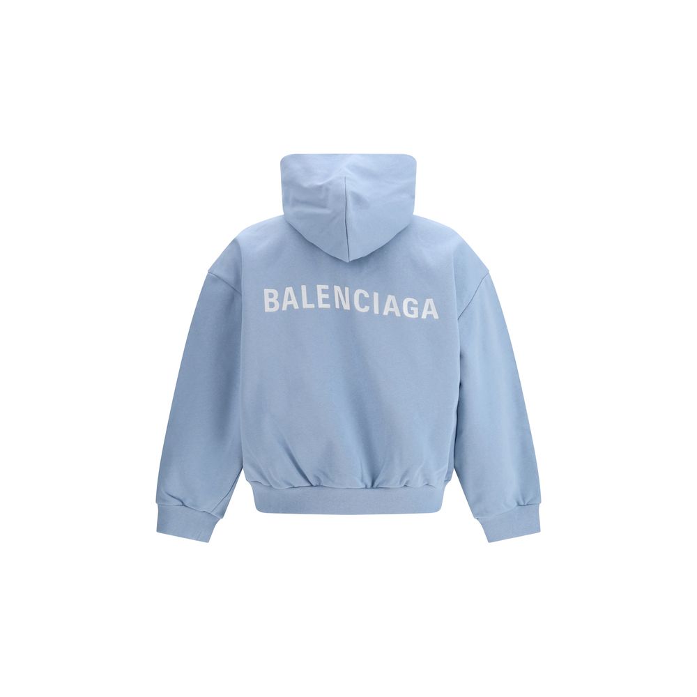 Balenciaga Light Blue Cotton Sweatshirt