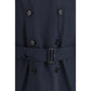 Burberry Blue Polyester Trench Coat