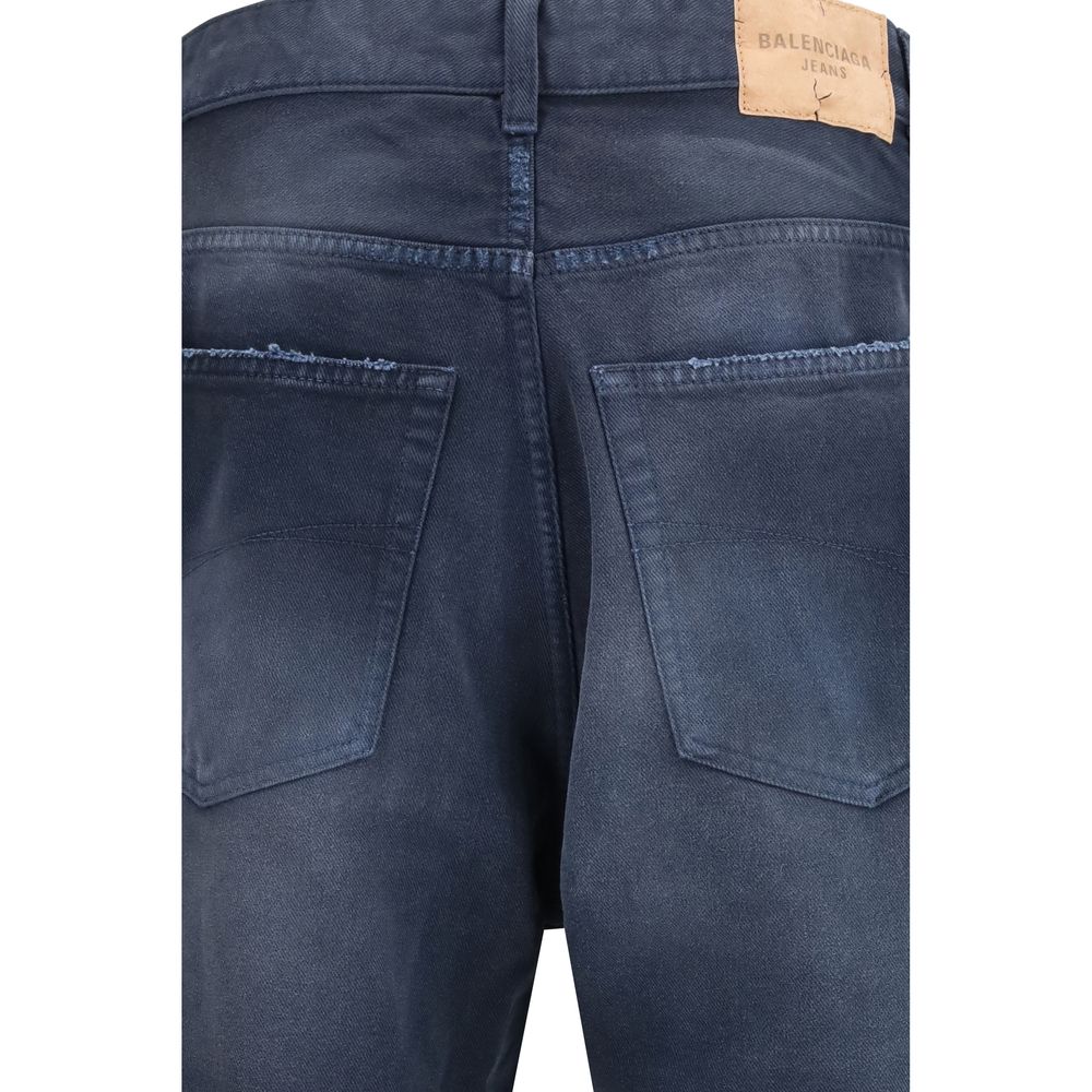 Balenciaga Blue Cotton Bermuda Shorts