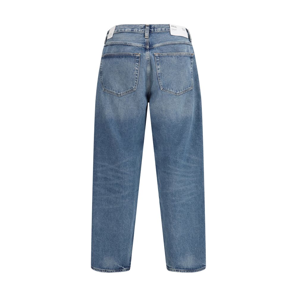 Agolde Light Blue Recycled Cotton Tapered Jeans