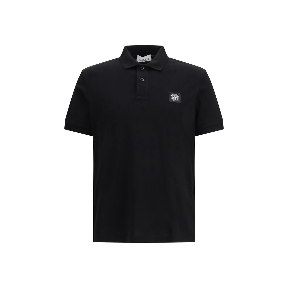 Stone Island Black Cotton Polo Shirt