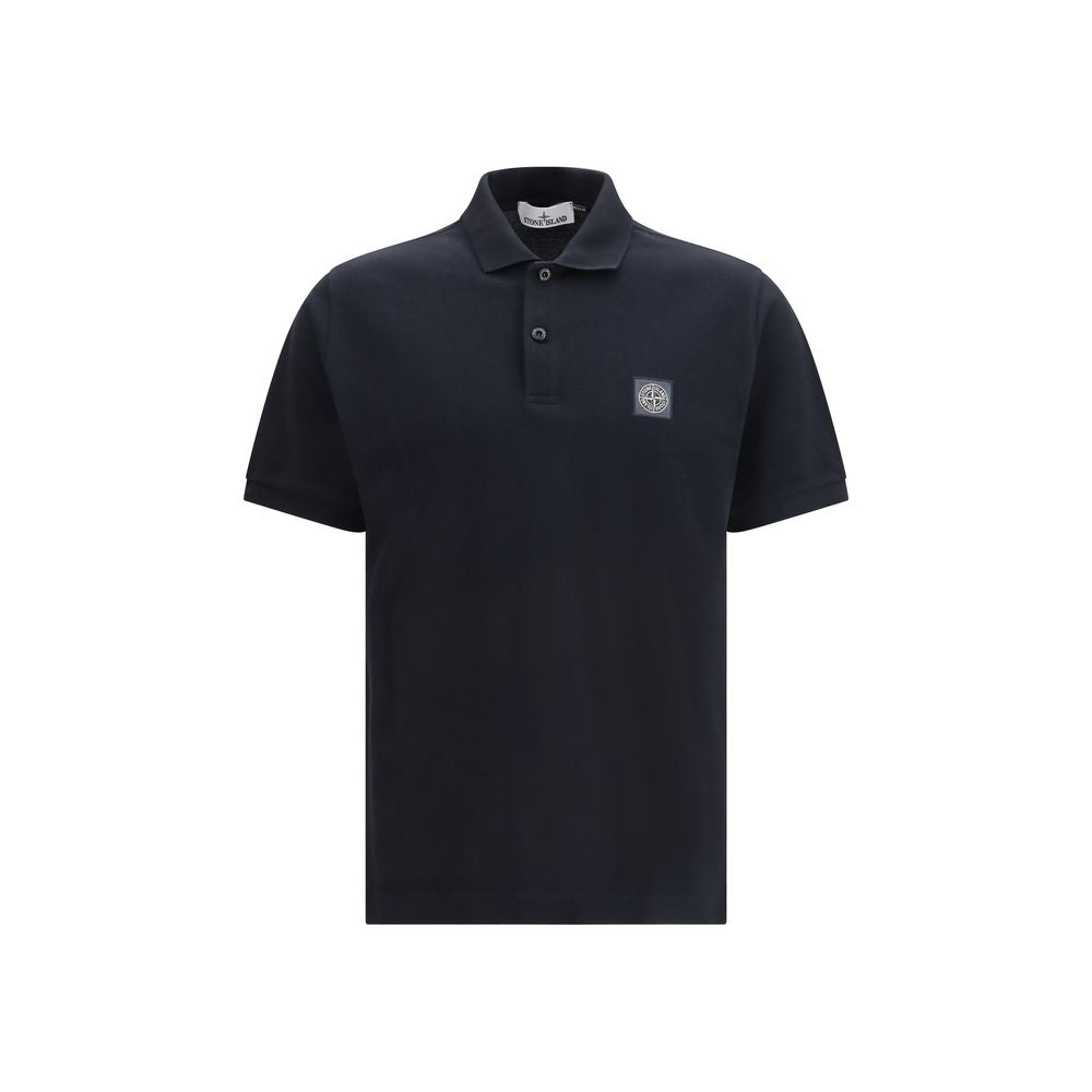 Stone Island Black Cotton Polo Shirt