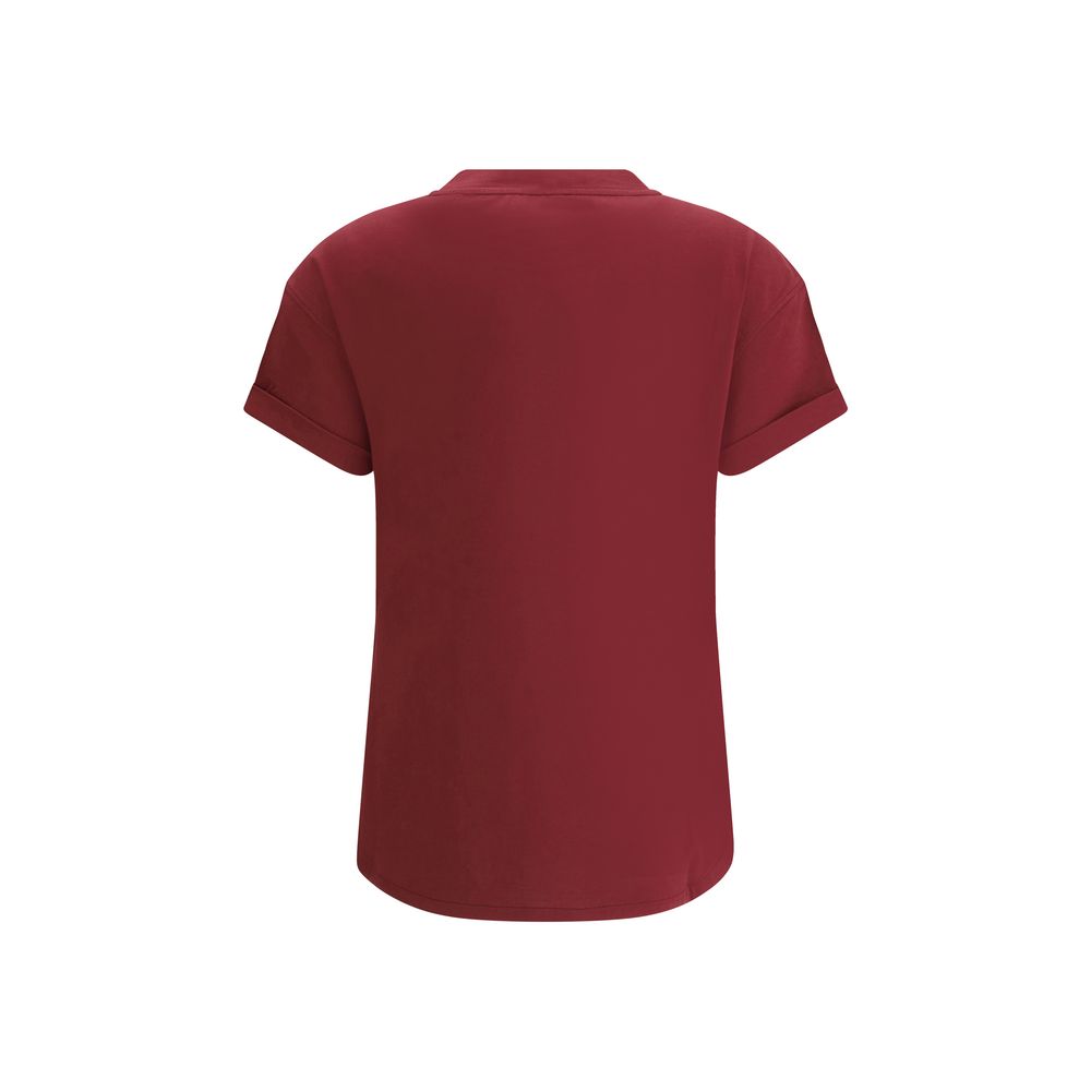 Brunello Cucinelli Bordeaux Cotton T-Shirt