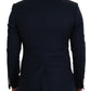 Dolce & Gabbana Blue Double Breasted Formal Coat Blazer