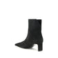 Khaite Black Calf Leather Bos Taurus Ankle Boots