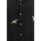 Baziszt Black Cotton Pattern Shirt