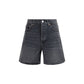 Agolde Black Cotton Bermuda Shorts