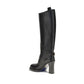 Burberry Black Calf Leather Bos Taurus High Heel Boots