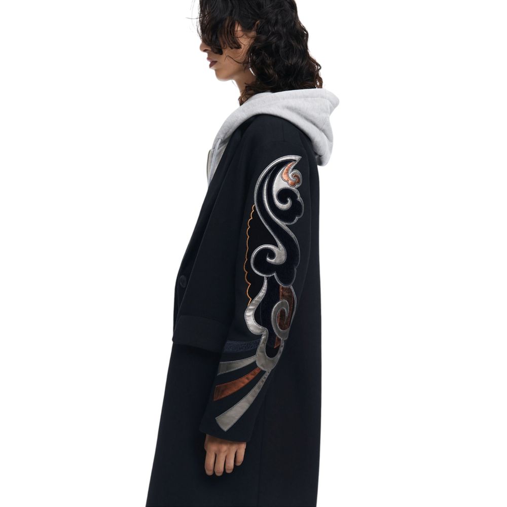 Desigual Black Polyester Coat