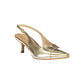Twinset Gold Leather Women's Sandal