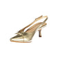 Twinset Gold Leather Women's Sandal