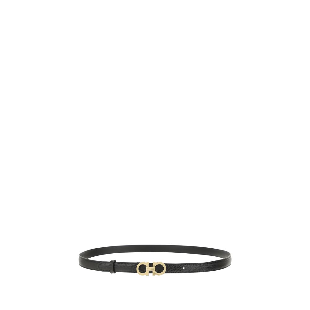 Ferragamo Brown Calf Leather Bos Taurus Thin Belt