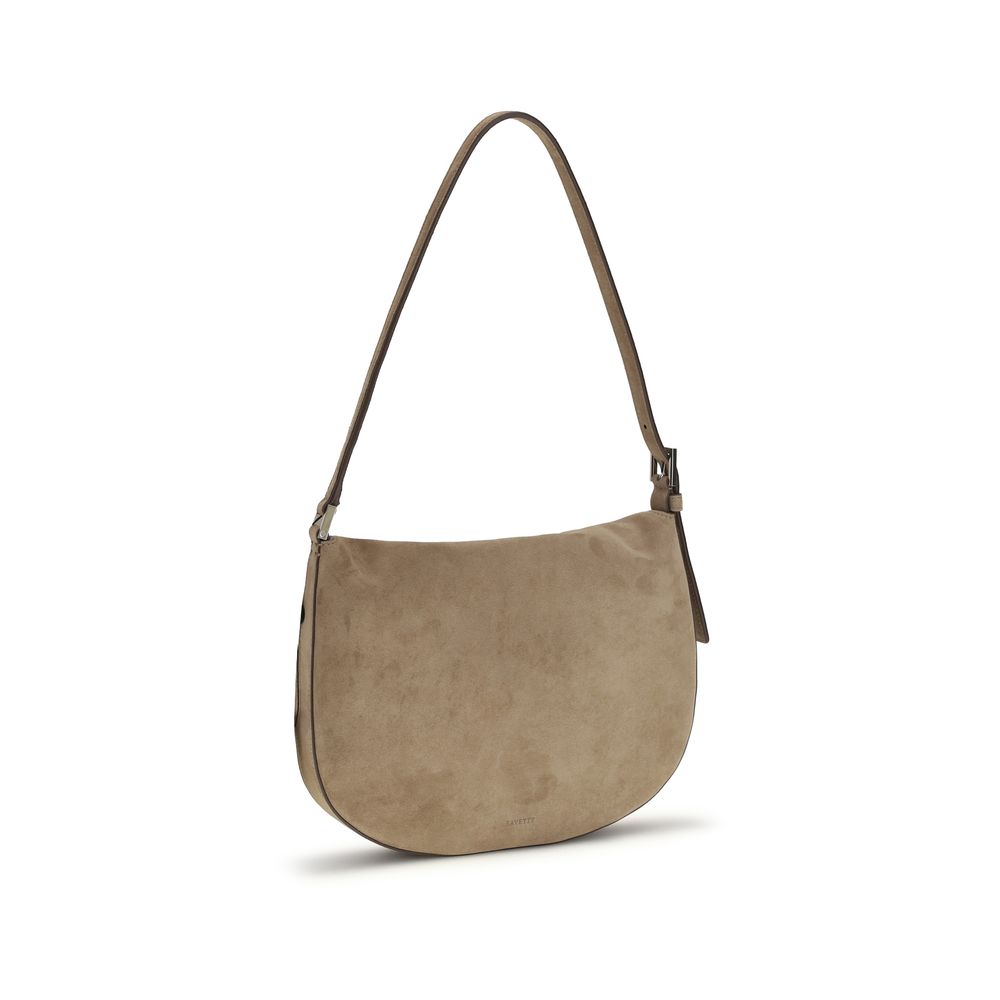 Savette Beige Calf Leather Bos Taurus Shoulder Bag