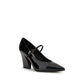 PINKO Black Calf Leather Bos Taurus High Heel Pumps
