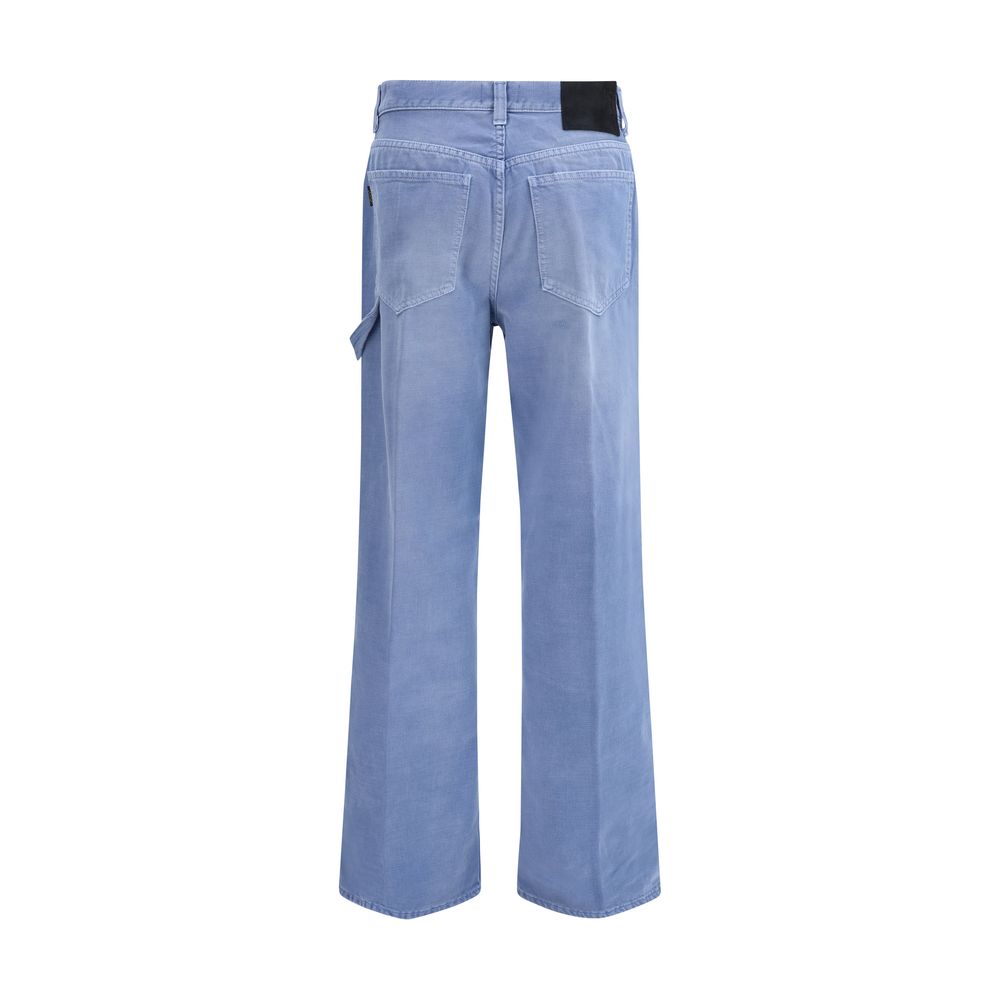 Haikure Blue Cotton Relaxed Fit Jeans