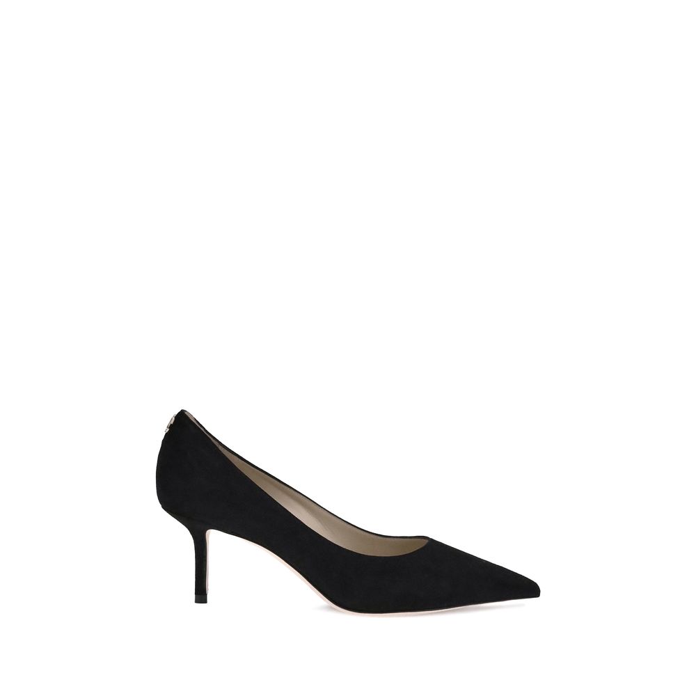 Jimmy Choo Black Goatskin Mid Heel Pumps