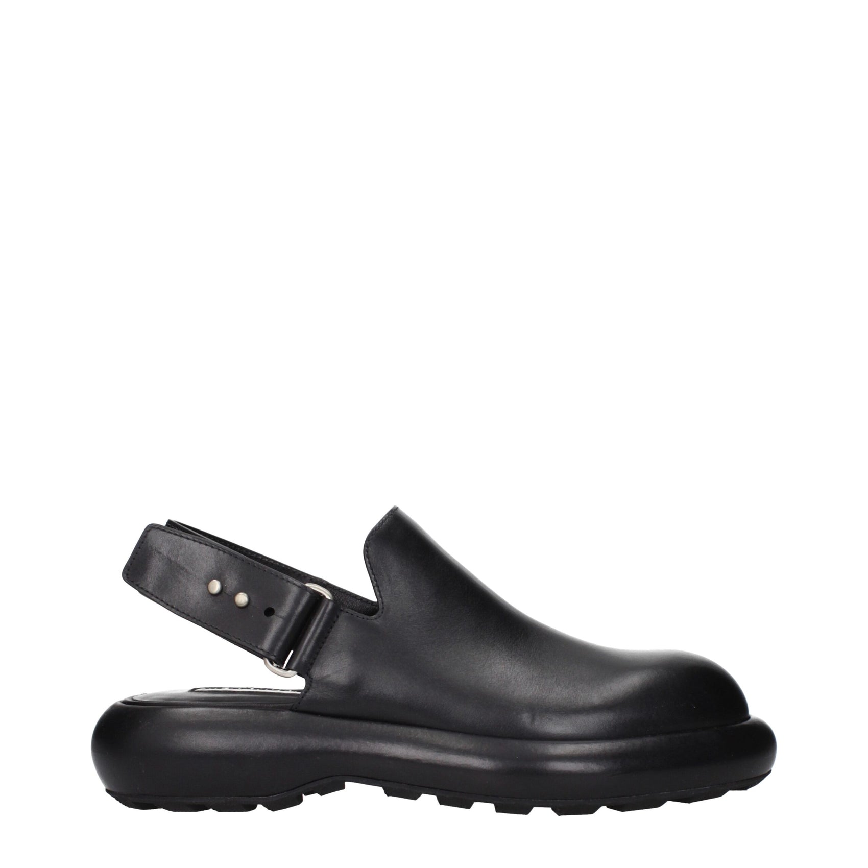 Jil Sander Black Leather Clogs