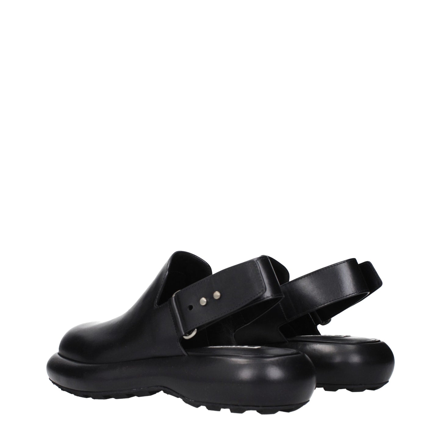 Jil Sander Black Leather Clogs