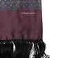 Dolce & Gabbana Bordeaux Silk Fringe Geometric Neck Wrap 142cm X 15cm  Scarf