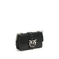 PINKO Black Calf Leather Bos Taurus Shoulder Bag