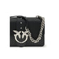 PINKO Black Calf Leather Bos Taurus Shoulder Bag
