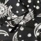 Dolce & Gabbana Black Silk Sun Moon Star Fringe Foulard 178cm X 33cm Scarf