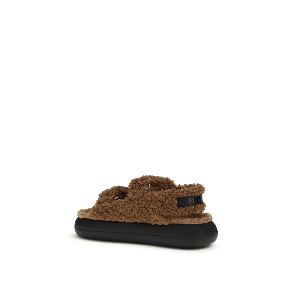 Moon Boot Brown Polyamide Slippers