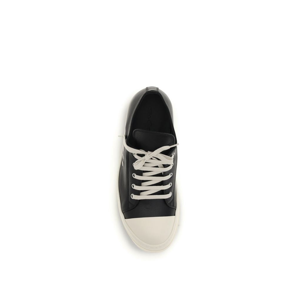Rick Owens Black Calf Leather Bos Taurus Low Top Sneakers