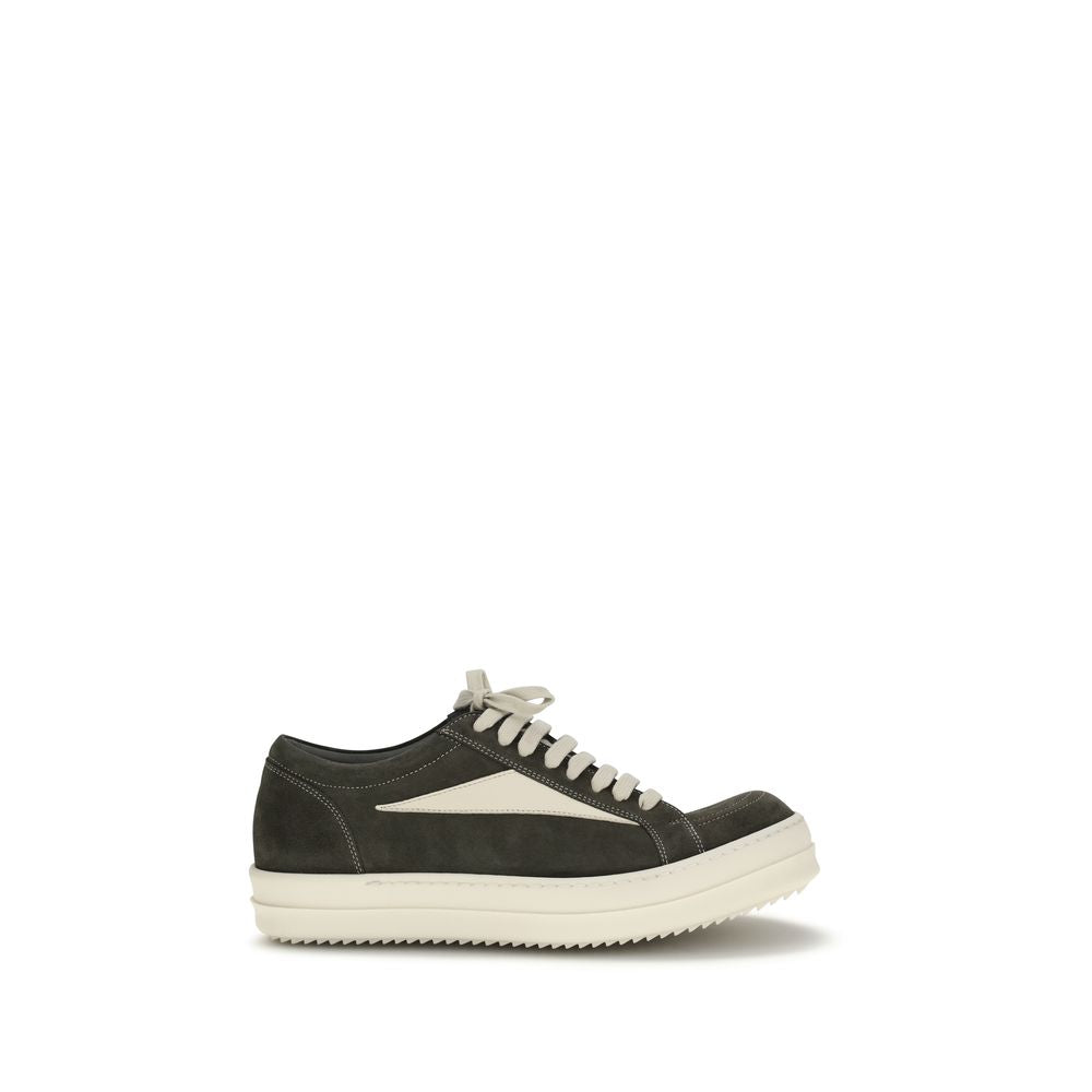 Rick Owens Black Calf Leather Bos Taurus Low Top Sneakers