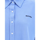 Miu Miu Blue Cotton Dress Shirt