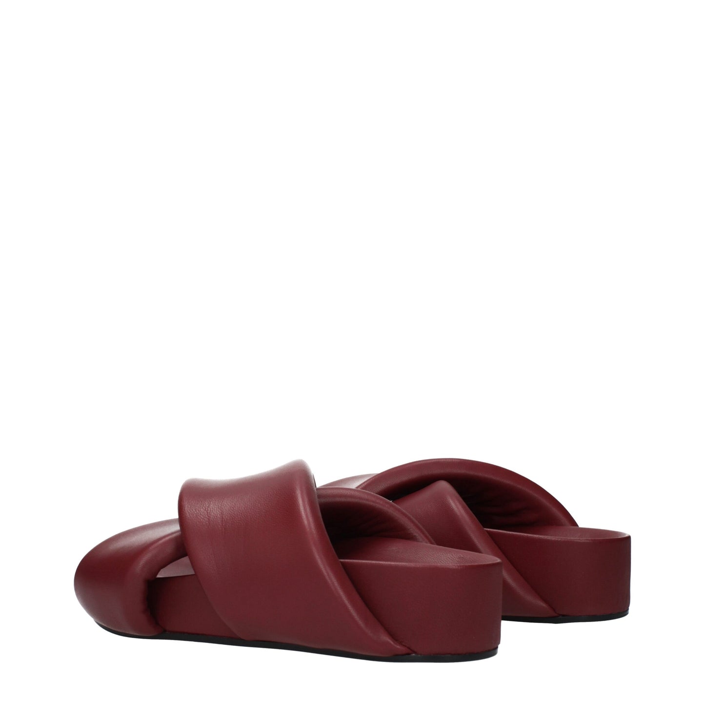Jil Sander Red Leather Slippers