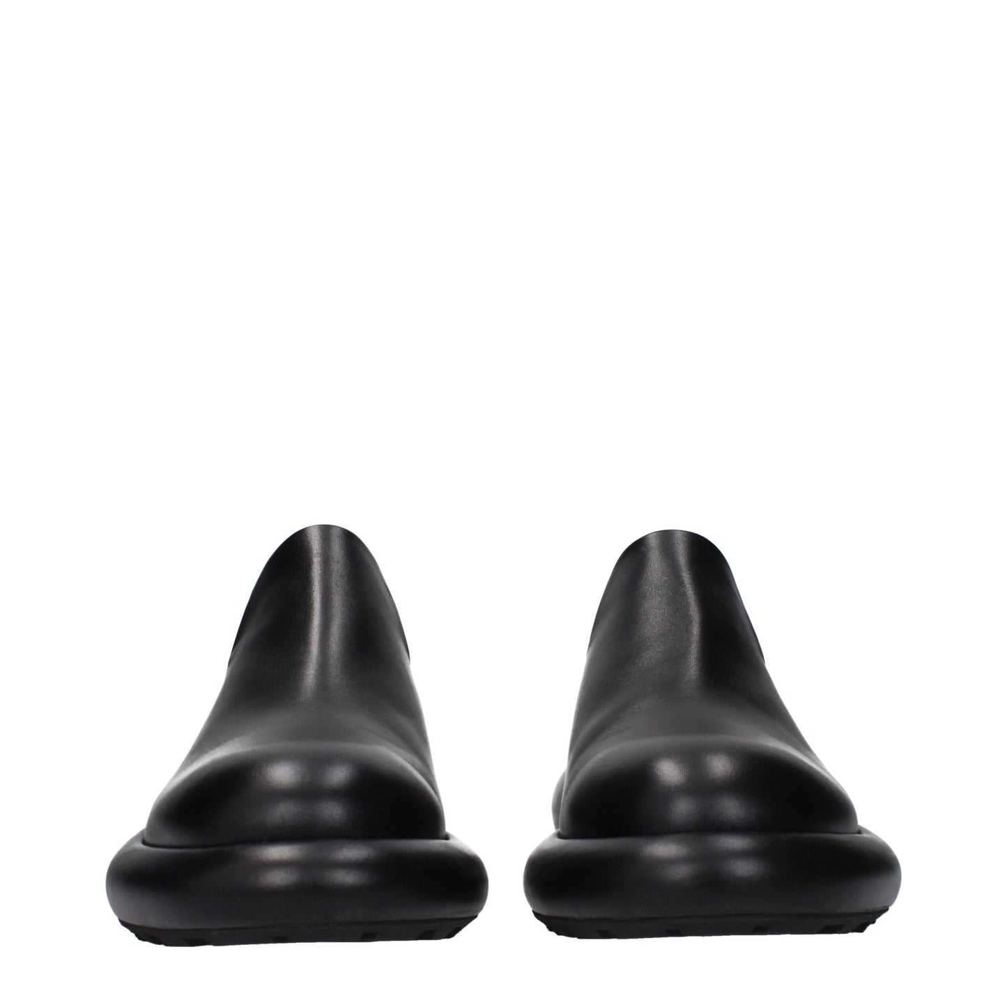 Jil Sander Black Leather Slip-On Loafers