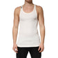 Dolce & Gabbana Ivory Cotton Ribbed Sleeveless Tank Top  T-shirt