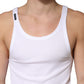 Dolce & Gabbana White Ribbed Cotton Sleeveless Tank Top T-shirt