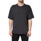 Dolce & Gabbana Dark Grey Cotton Crewneck Short Sleeve