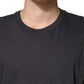 Dolce & Gabbana Dark Grey Cotton Crewneck Short Sleeve